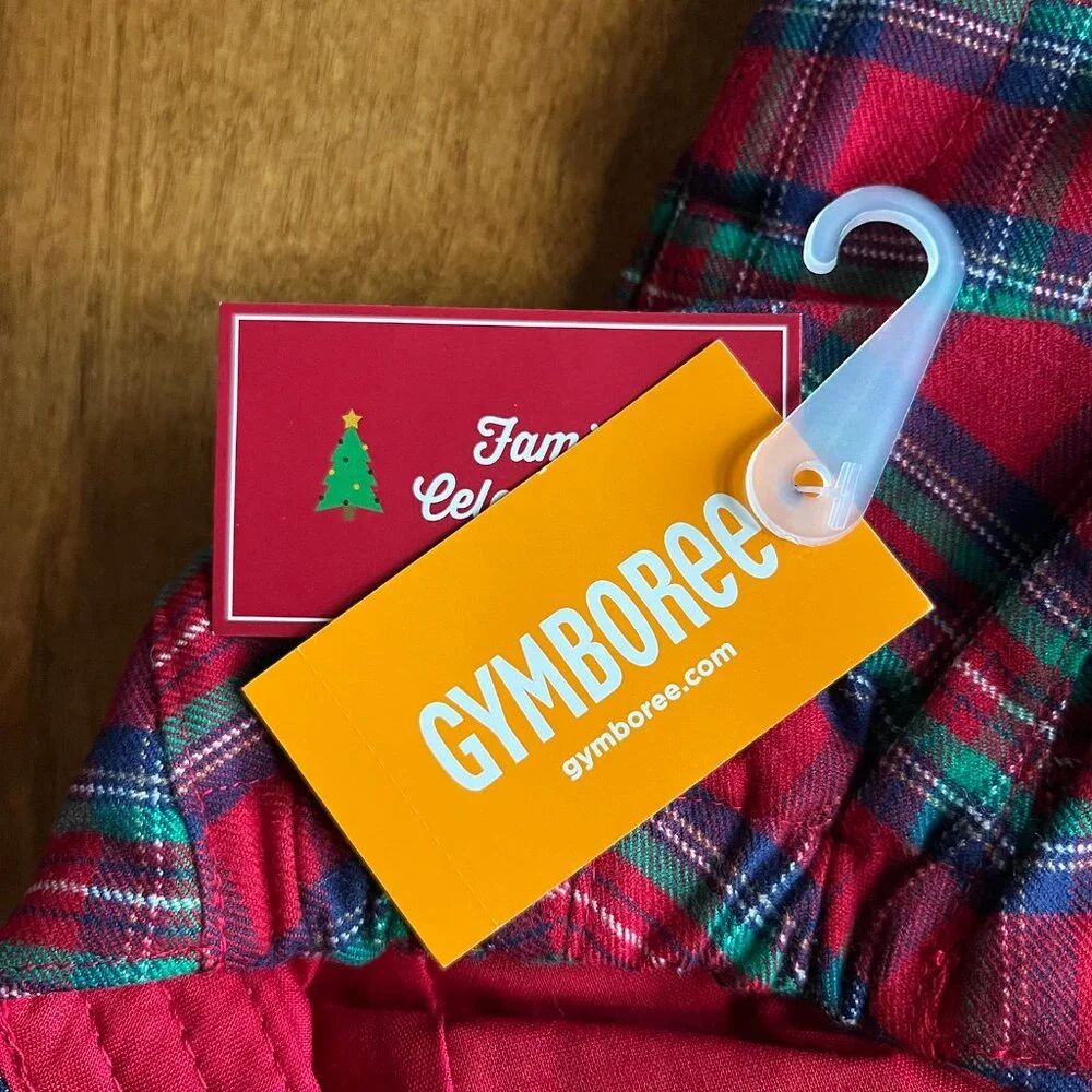 Gymboree holiday plaid newsboy hat and pants 6-8Y NWT